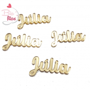 Nome Simples em Acrilico Dourado Espelhado - Júlia