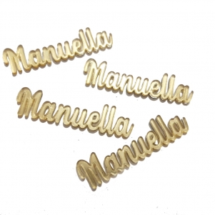 Nome Simples em Acrilico Dourado Espelhado - Manuella