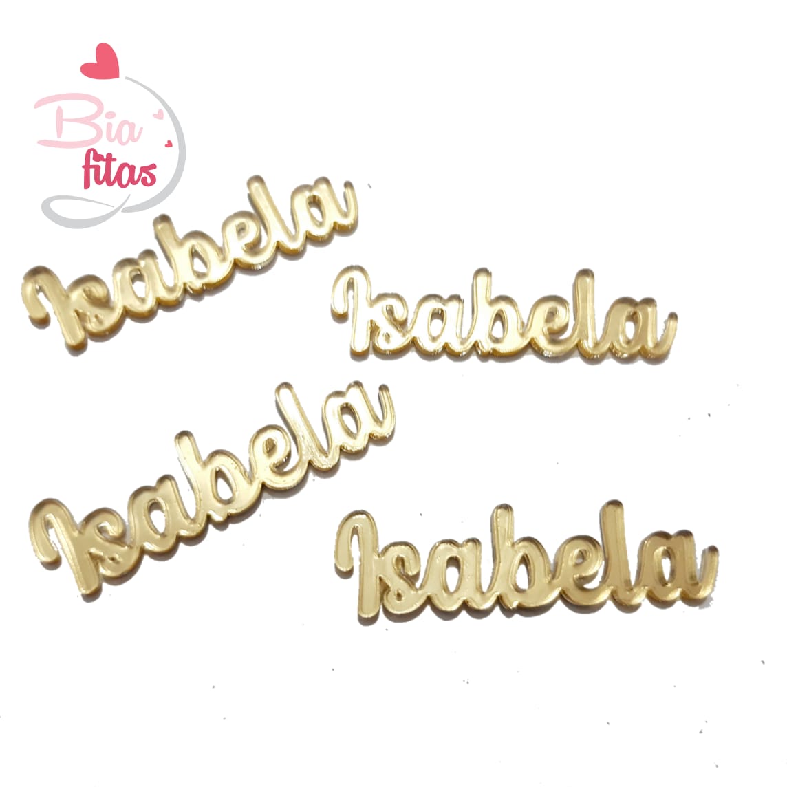 Nome Simples em Acrilico Dourado Espelhado - Isabela