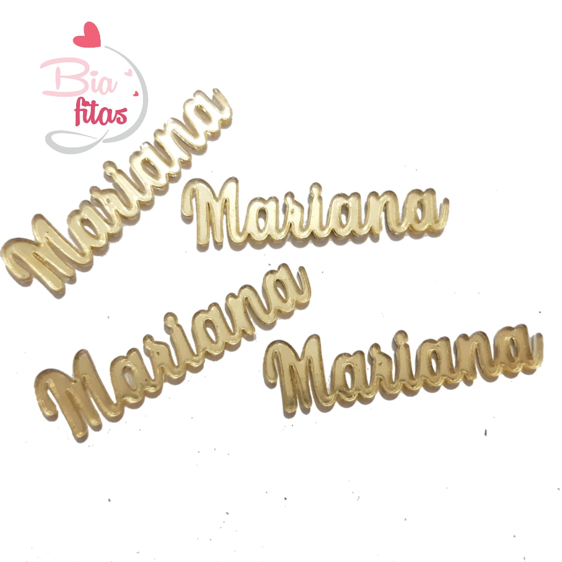 Nome Simples em Acrilico Dourado Espelhado - Mariana