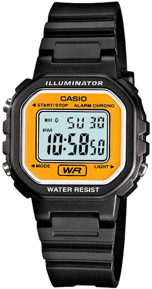 Relógio Feminino Digital Casio LA-20WH-9ADF - Preto/Amarelo