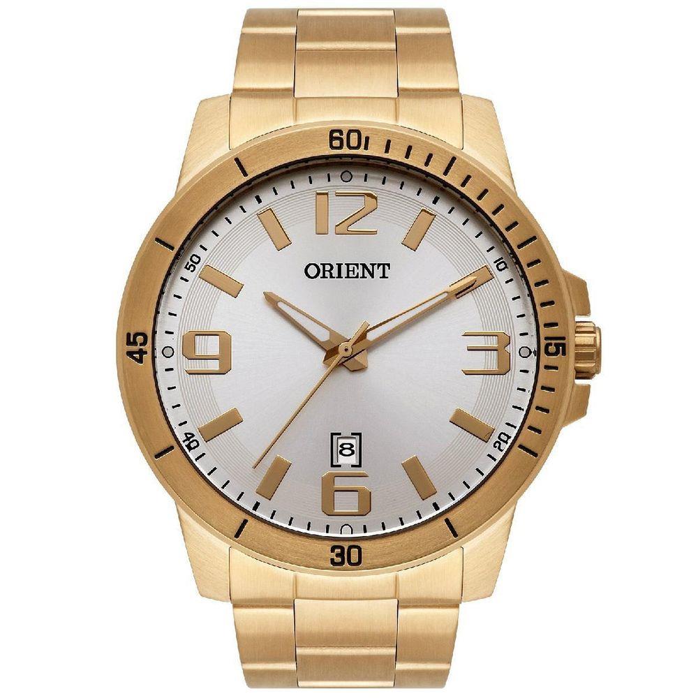Relógio Orient Masculino Dourado Mgss1234 S2Kx Quartz Prata