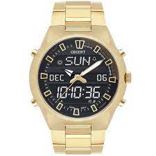 Relógio Orient Masculino Mgssa004 Pxkx Analógico E Digital Dourado