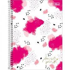Caderno 10 Matérias Love Pink CD 160 Folhas - TILIBRA
