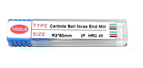 Fresa Ball Nose Metal Duro 2 Cortes C/ Diâmetro De 6mm