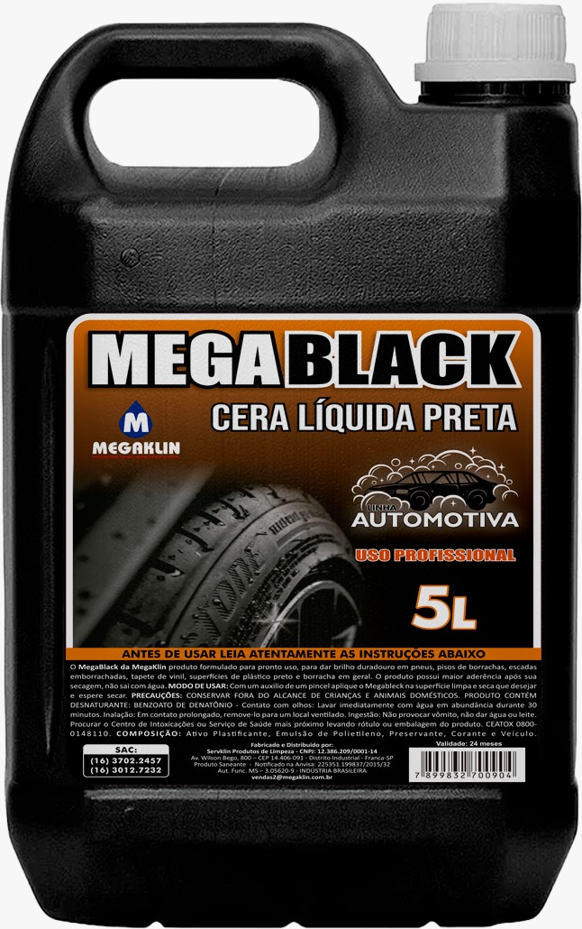 MEGA BLACK - CERA LIQUIDA PROFISSIONAL
