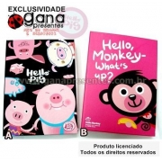 Álbum de fotos linha hello pig pink macaquinho - B