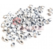 Metais - 100 Ilhós de Alumínio nº54 Branco 4,7mm ou 3/16 para scrap e cartonagem