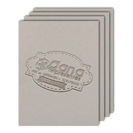 Papelão para cartonagem 40x50cm espessura 1,1mm - Cinza 40 placas de 1,1mm-Papelão
