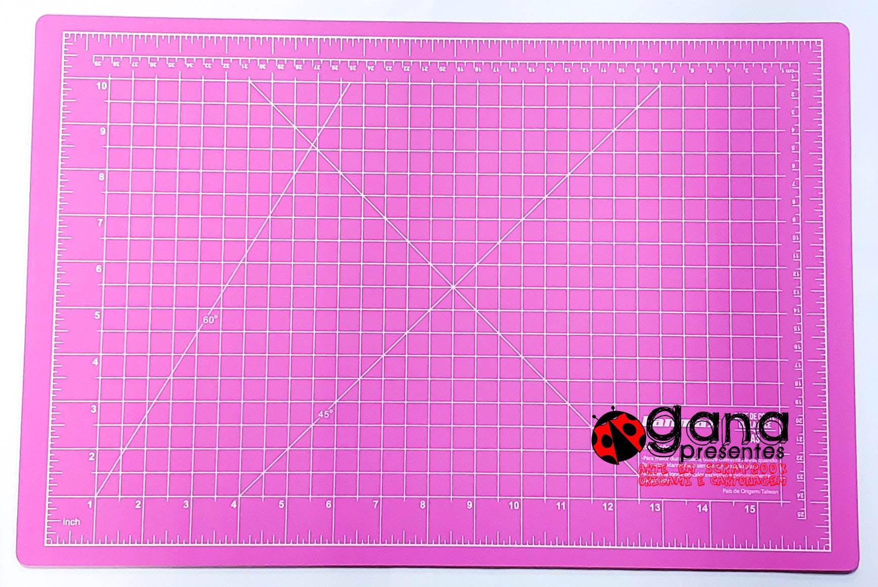 Base de corte 45x30cm PINK para Encadernação Cartonagem Patchwork Scrapbook