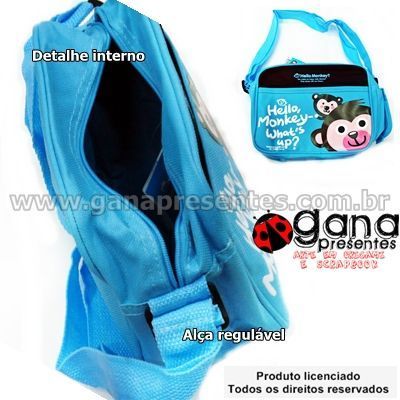 Bolsa infantil hello pig 210NW-P004 - azul macaquinho