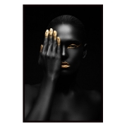 Quadro mulher em preto e dourado 2 - 103X75
