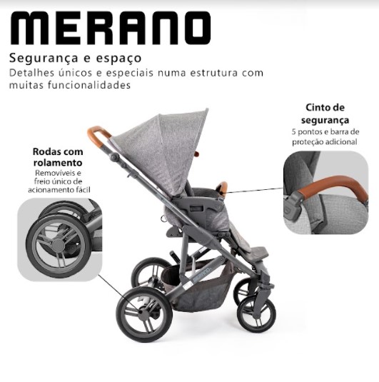 Carrinho de Bebê Merano Trio - ABC Design