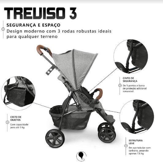 Carrinho de Bebê Treviso 3 - ABC Design