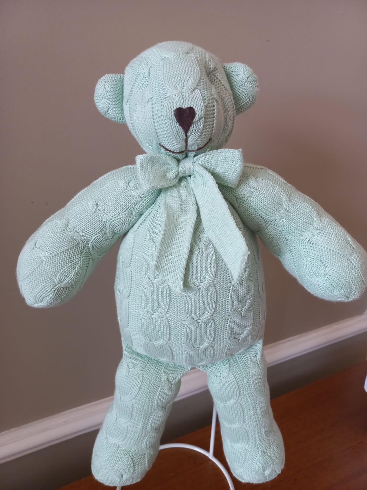 Urso de Tricot Médio Verde Limonada - 35 cm