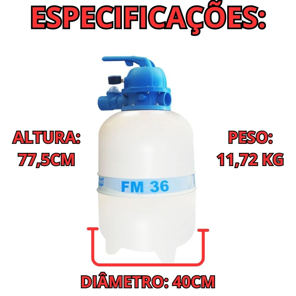 Filtro para piscina  FM-36- Sodramar - até 40 mil litros