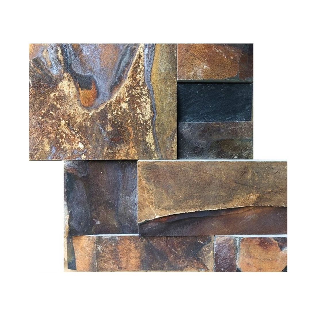 Mosaico Telado de Pedra Ferro Ferrugem Europeu - 1 m²
