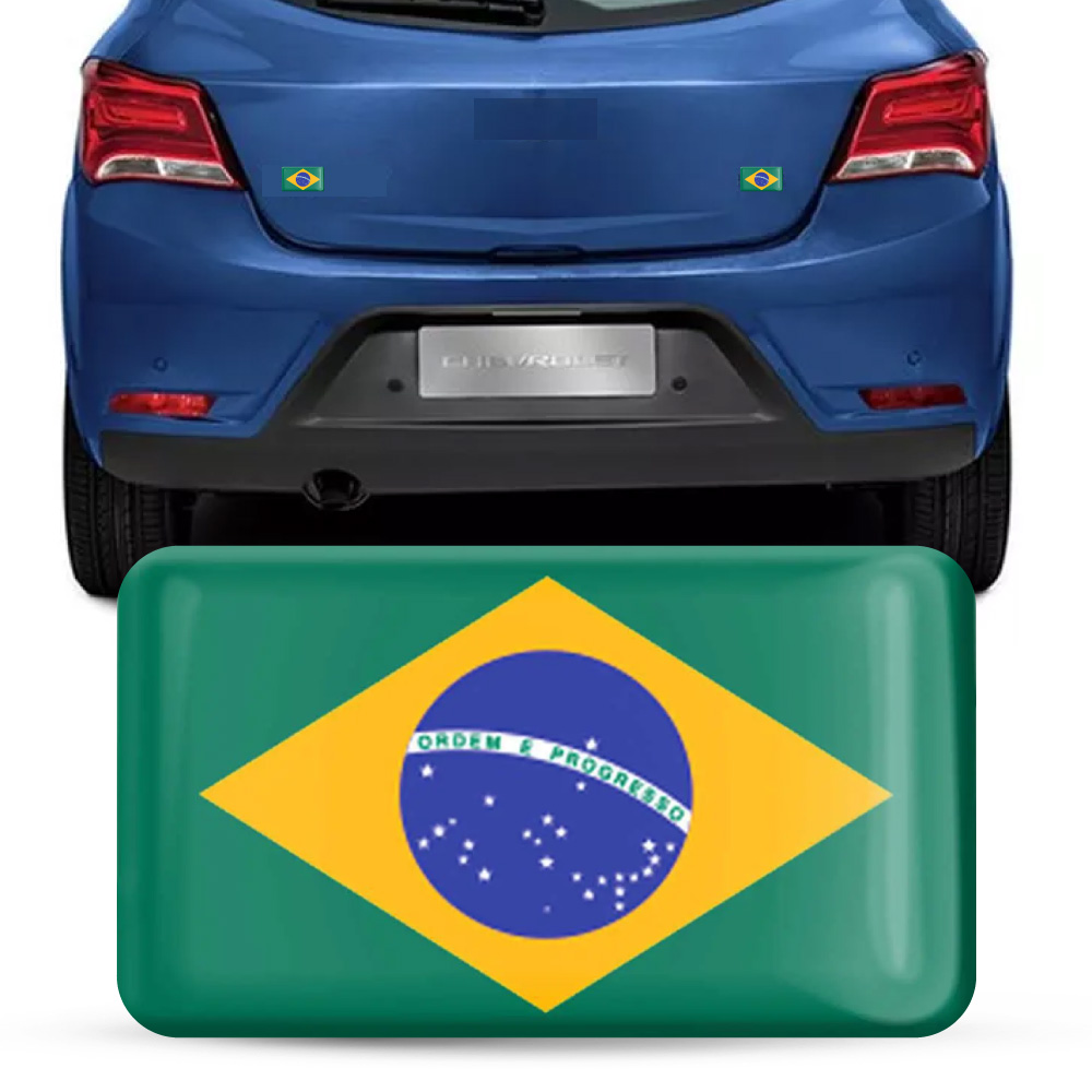 Adesivo Resinado Bandeira do Brasil 5x8cm