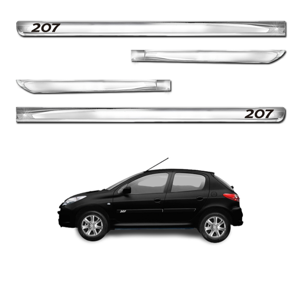 Kit X-treme de Friso Cromado Lateral Peugeot 207 4 Portas