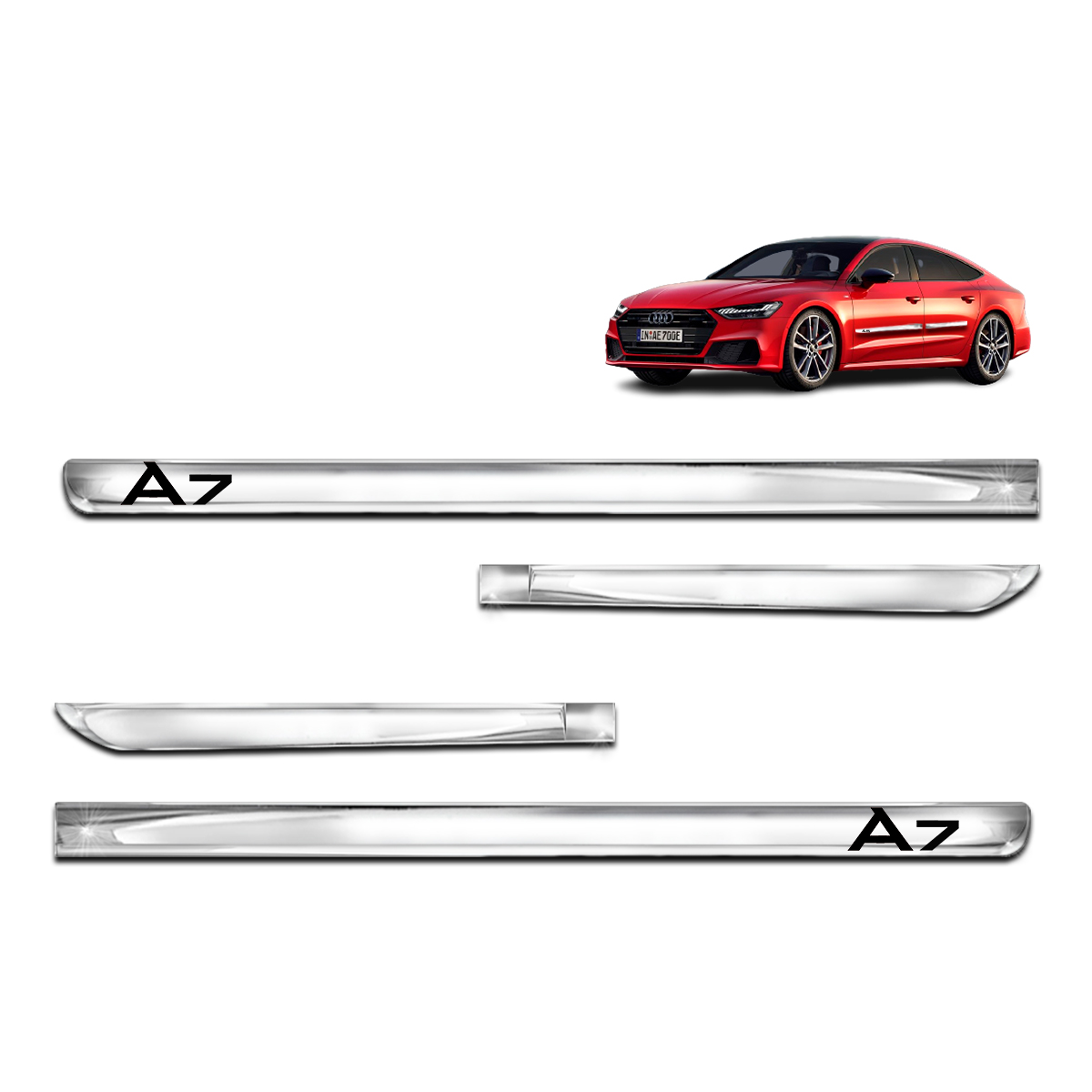 Jogo de Friso Lateral Cromado Audi A7 4 Portas X-treme