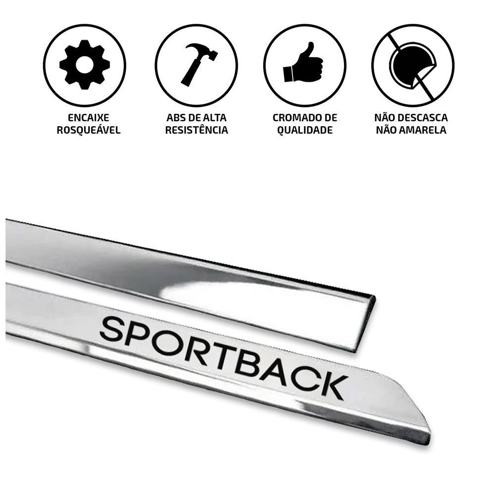 Kit Slim de Friso Cromado Lateral Sportback 4 Portas