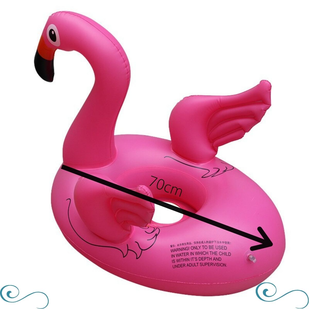 Kit Boia Flamingo Cisne Rosa + Boia Unicórnio Infantil com assento 70cm - J.A Importados