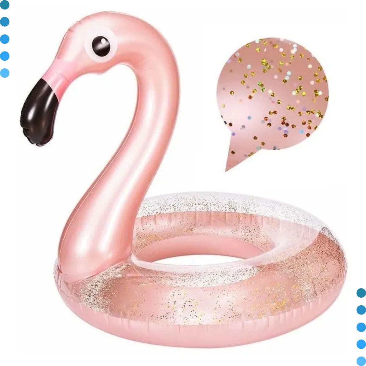 Kit Boia Flamingo Grande com Glitter Piscina blogueiras  - J.A Importados