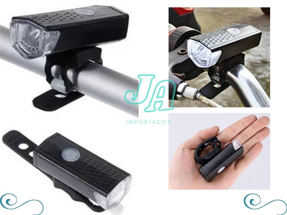 Lanterna farol Led Para Bicicleta Luz Forte Recarregável Usb  - J.A Importados