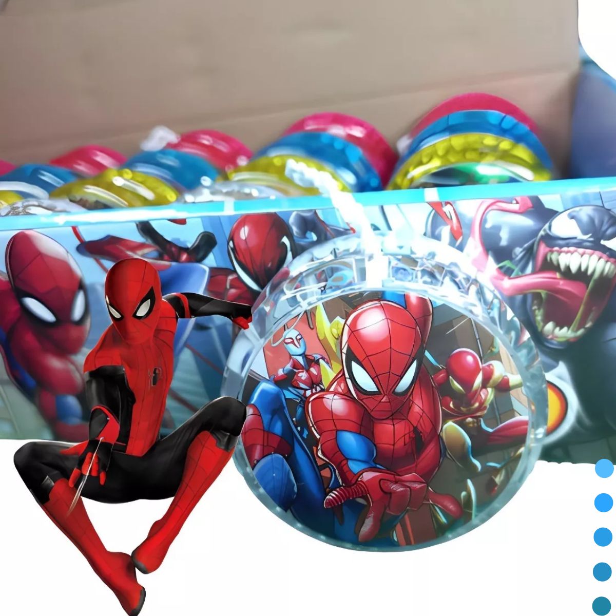 Super Ioio Yoyo Homem Aranha Luz De Led Spider 24un Atacado  - J.A Importados