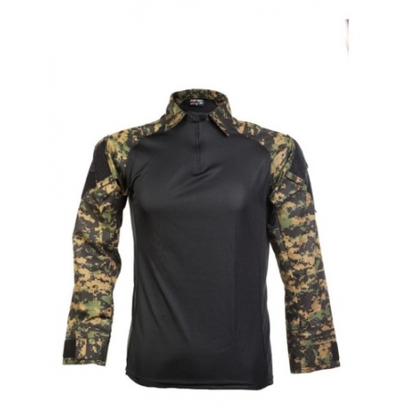 Combat Shirt Camisa Tática Preto Marpat Ripstop Dry Airsoft Torax Preto