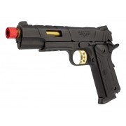 Pistola Airsoft Redwings 1911 Gold Green Gas com Blow Back Rossi