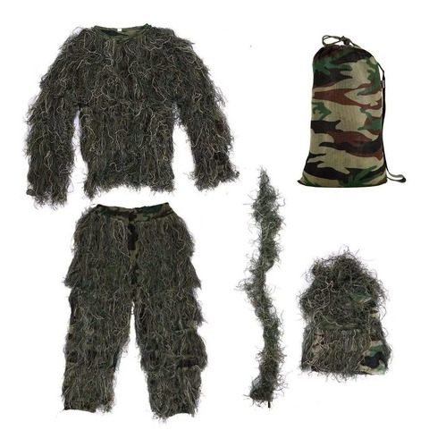 Ghillie Suit 3d Sniper Roupa De Camuflagem 4 Peças Promoção