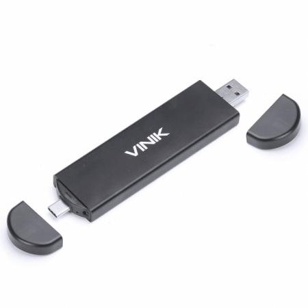 CASE PARA SSD M.2 COM CONEXAO DUPLA USB A E USB TIPO C / TYPE C ALUMINIO - CSM2-USBAC