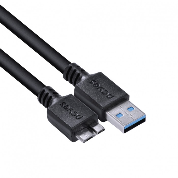 CABO PARA HD EXTERNO USB A 3.0 MACHO PARA MICRO USB B 3.0 (10 PINOS) MACHO 28AWG PURO COBRE 5 METROS - PUAMCM3-5