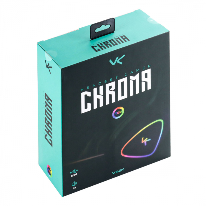 FONE HEADSET GAMER CHROMA USB 7.1 RGB PRETO - GH800