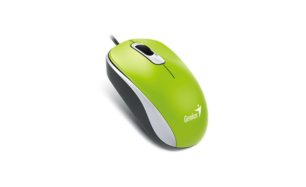 Mouse Óptico Genius DX-110 Verde  Usb Com Fio confortável 1000DPI