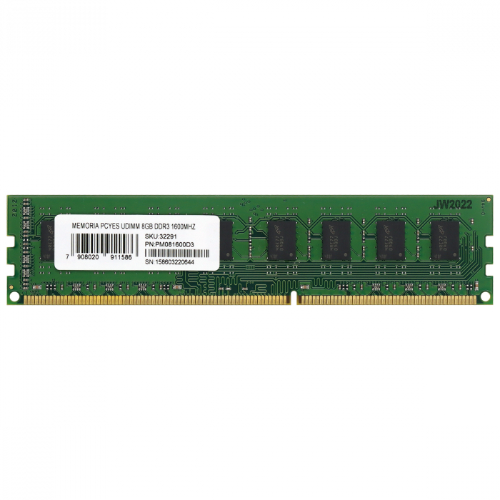 MEMORIA PCYES UDIMM 8GB DDR3 1600MHZ - PM081600D3