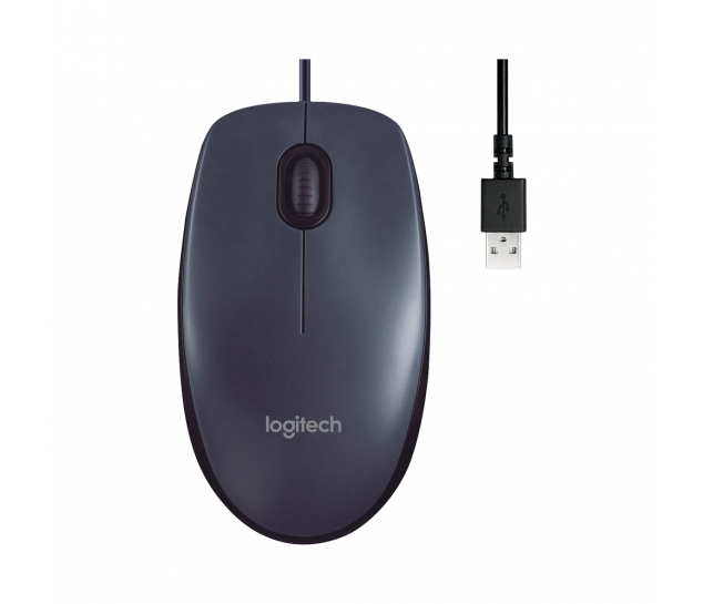 Mouse Óptico Logitech M100 USB 1.000 DPI - Cinza