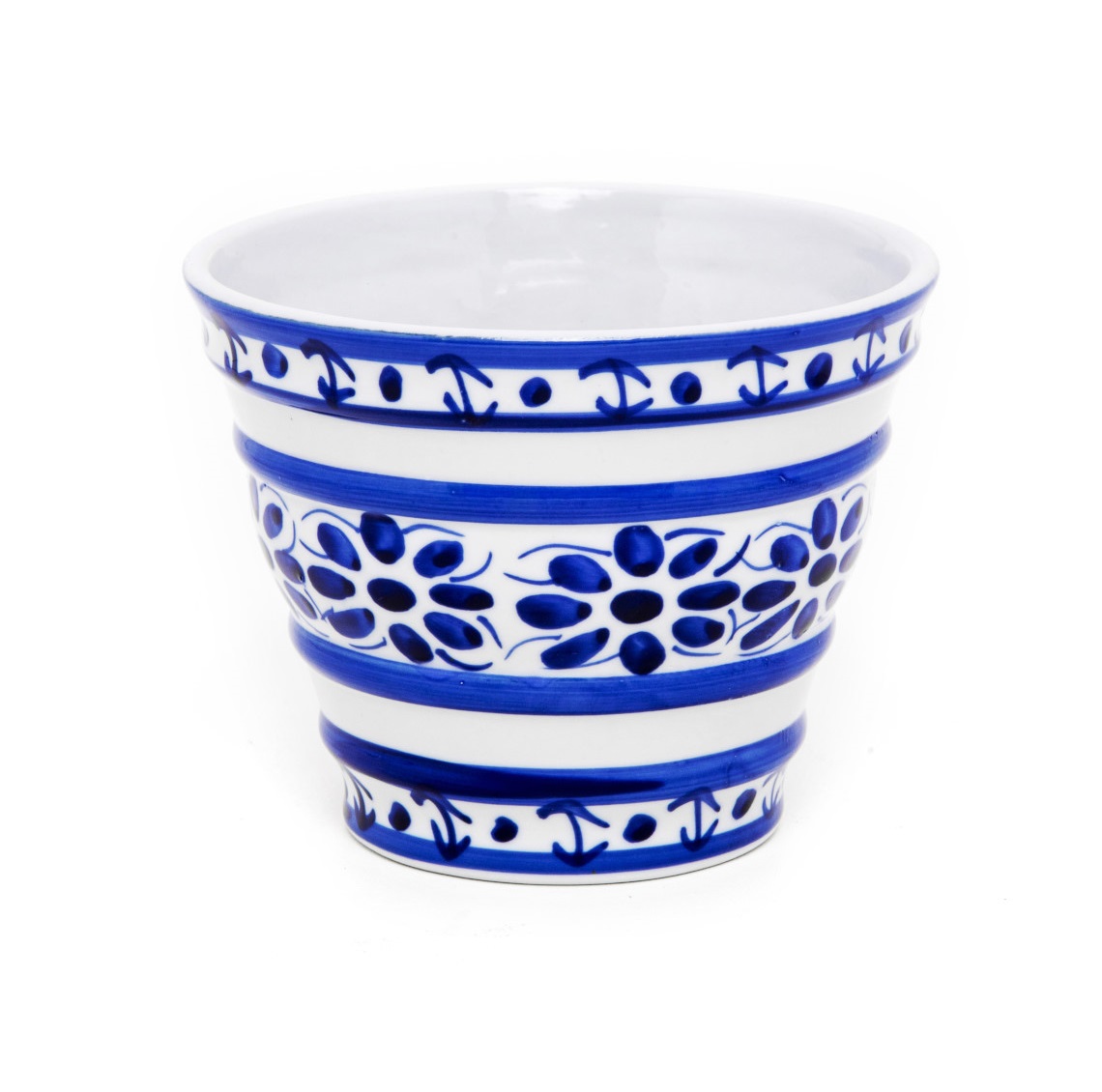 Vaso Cachepot em Porcelana Azul Colonial 10 cm