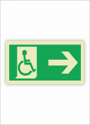 Orientação dos sentidos de saídas de emergência acessíveis Placa Certificada