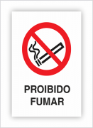 Proibido fumar com descrição Placa Certificada