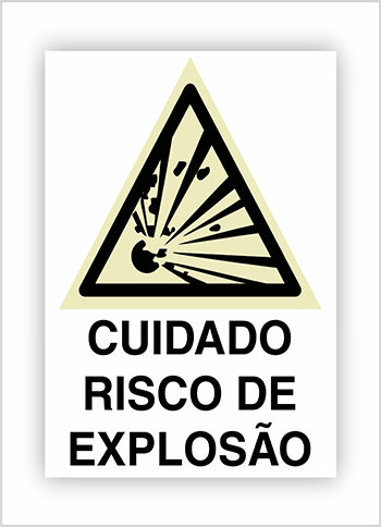 Cuidado, risco de explosão com  descrição Placa Certificada  - SAFELUX