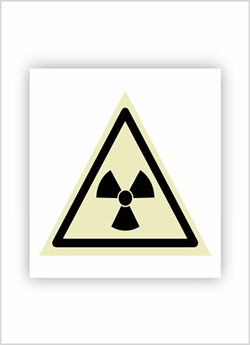 Cuidado, risco de radiação Placa Certificada  - SAFELUX