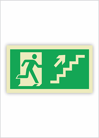 Orientação do sentido da escada de emergência Placa Certificada  - SAFELUX