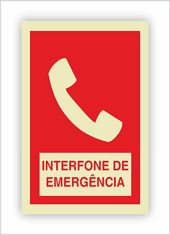 Telefone ou interfone de emergência com descrição Placa Certificada  - SAFELUX