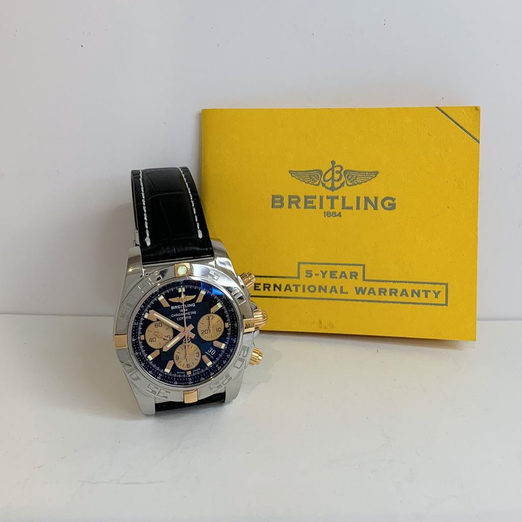Breitling Chronomat B01 Ouro Rosé & Aço 44mm Completo