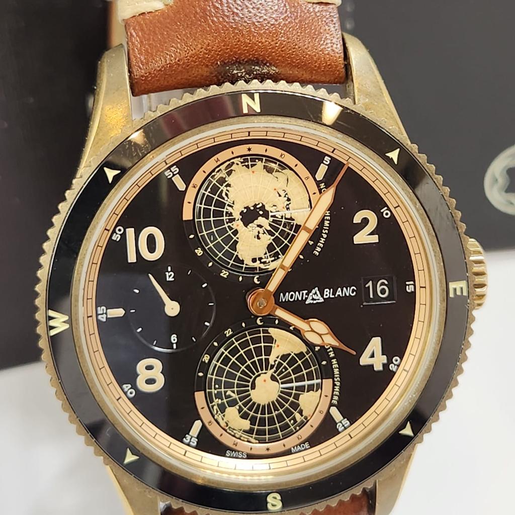 Montblanc 1858 Geosphere Bronze Limited Edition 42mm GMT Automático Completo