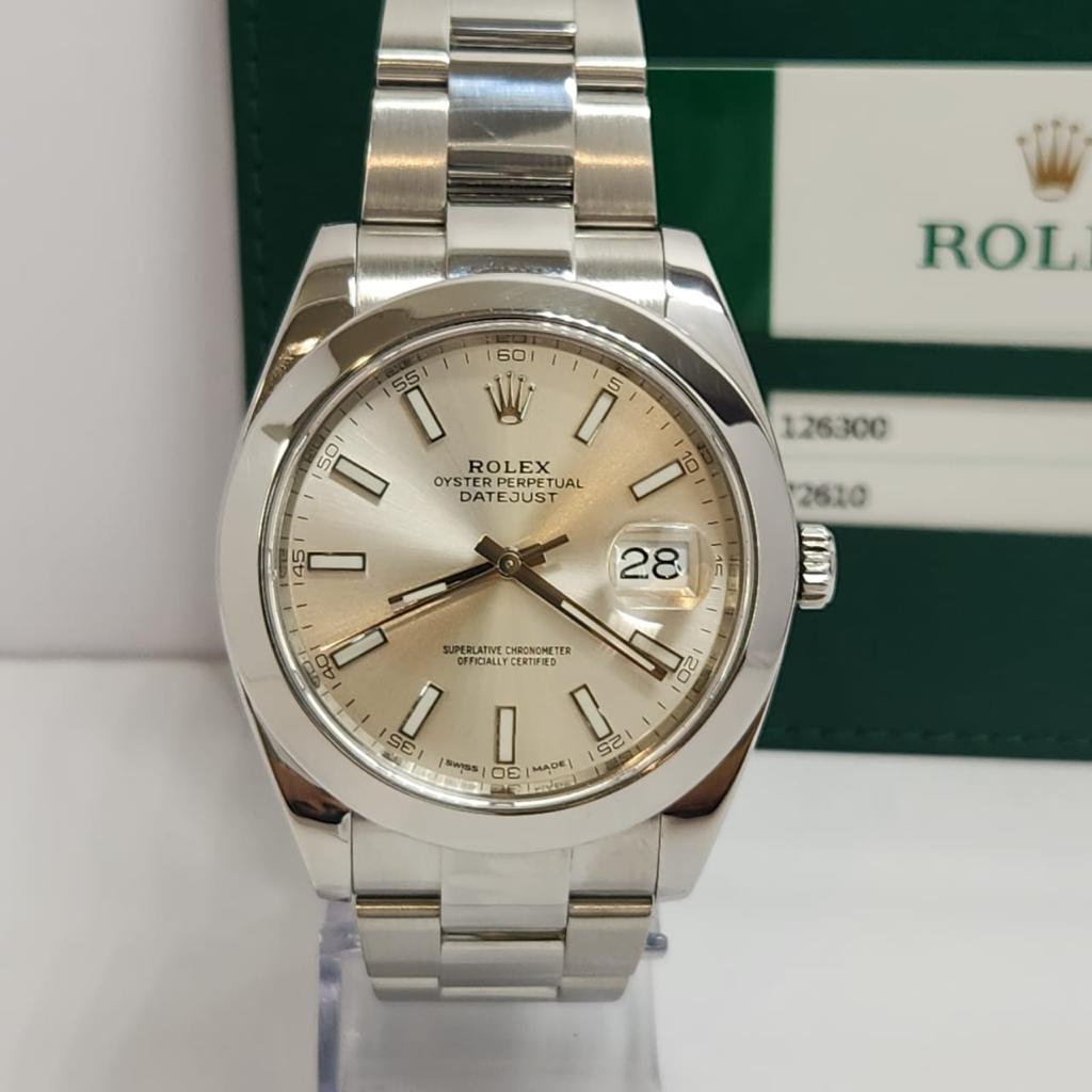 Rolex Datejust 41mm Silver Dial Automático Completo