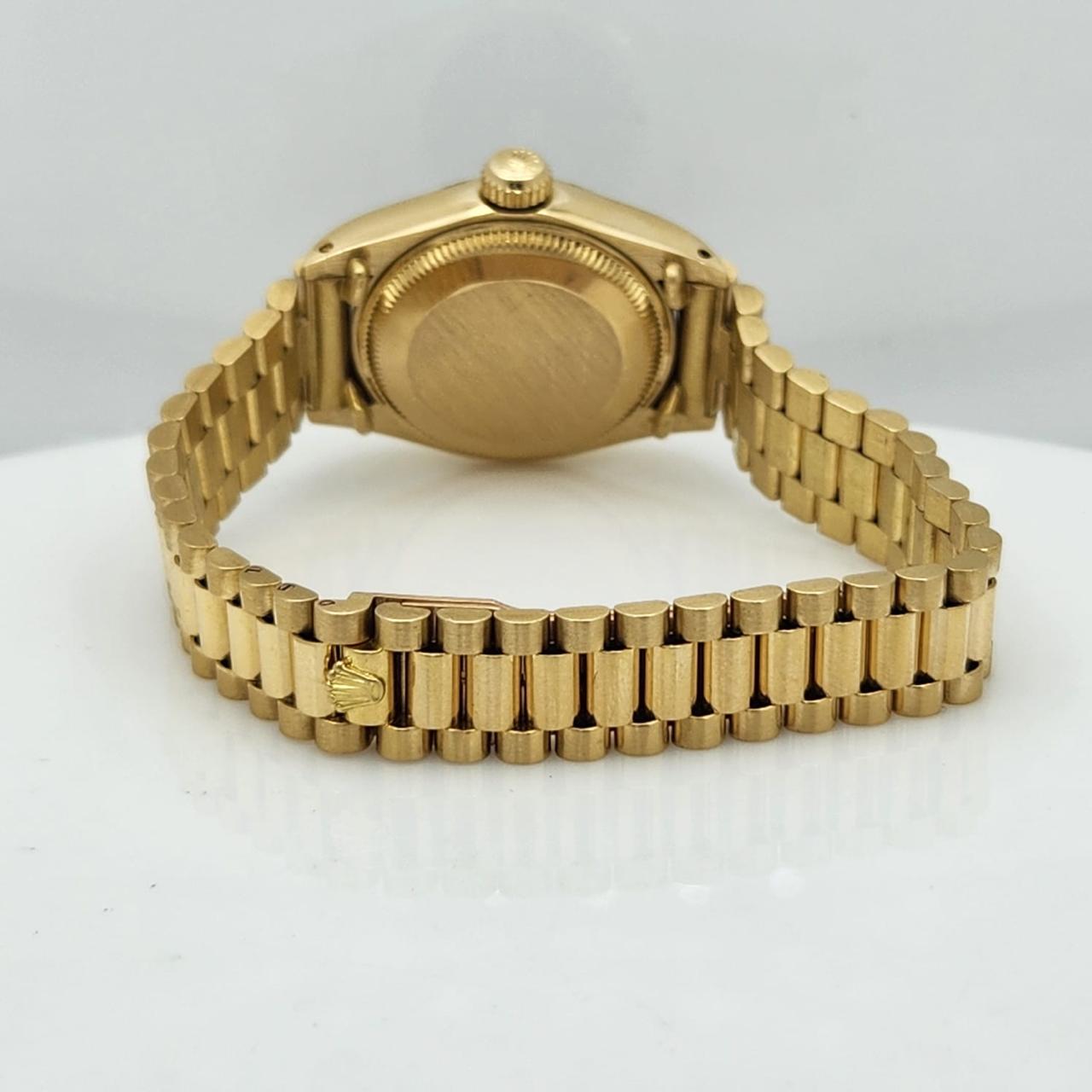 Rolex Lady-Datejust Presidente Wood Dial Full Gold 26mm Completo
