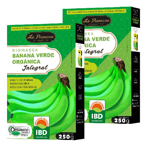 Biomassa de Banana Verde Integral Orgânica 250g - La Pianezza (Kit c/ 2 unidades)